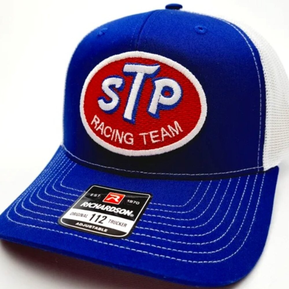 STP Racing Team Patch Blue And White Richardson 112 Snapback Hat Cap